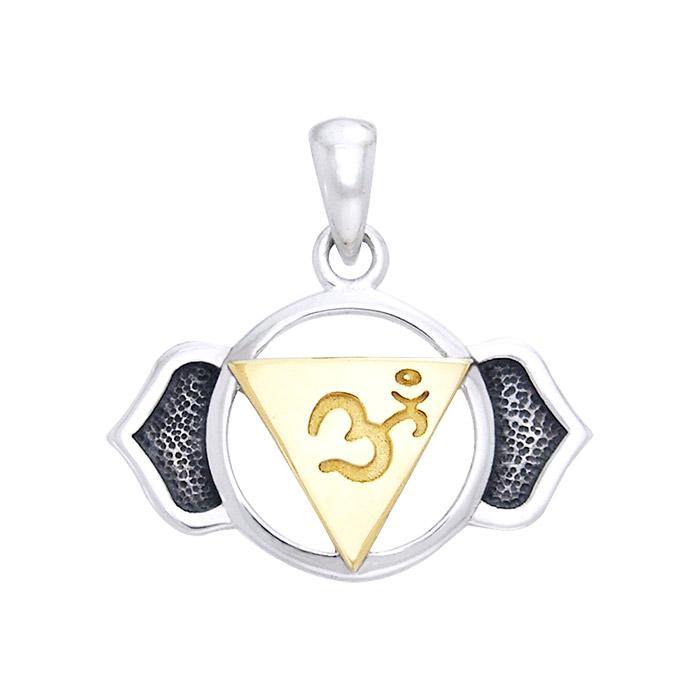 Ajna Brow Silver and Gold Chakra Pendant MPD1509 - Jewelry