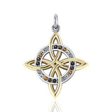 Celtic Four Point Knot with Crystal MPD1809 - Jewelry