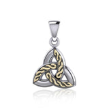 Braided Celtic Trinity Knot Silver & 18k gold accents Pendant MPD1812