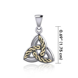 Braided Celtic Trinity Knot Silver & Gold Pendant MPD1812 - Jewelry