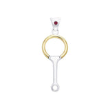 Eggbut Snaffle Horse Bits silver with 14k gold accents Pendant MPD2244 - Jewelry
