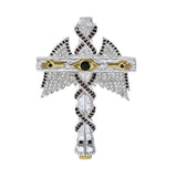 Believe in thy Cross ~ Dali-inspired fine Sterling Silver Jewelry Pendant in 18k Gold accent MPD2653