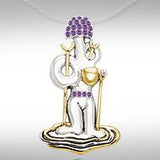 Dali-inspired fine Sterling Silver Jewelry Pendant in 18k Gold accent MPD2654 - Jewelry