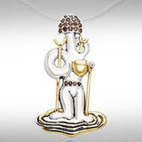 Dali-inspired fine Sterling Silver Jewelry Pendant in 18k Gold accent MPD2654 - Jewelry