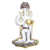 Dali-inspired fine Sterling Silver Jewelry Pendant in 18k Gold accent MPD2654 - Jewelry