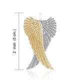 Angel Wings Silver and Gold Pendant MPD2933 - Jewelry