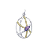 Contemporary Design Sterling Silver and Gold Pendant MPD3552 - Jewelry