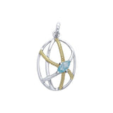 Contemporary Design Sterling Silver and Gold Pendant MPD3552 - Jewelry