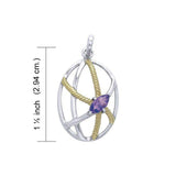 Contemporary Design Sterling Silver and Gold Pendant MPD3552 - Jewelry