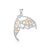 Butterfly Wing Silver and Gold Pendant MPD3586 - Jewelry