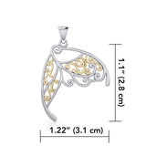 Butterfly Wing Silver and Gold Pendant MPD3586 - Jewelry
