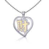 Wealth Feng Shui Heart Pendant MPD3779 - Jewelry