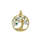Tree of Life Silver and Gold Plated Pendant MPD3876 - Jewelry