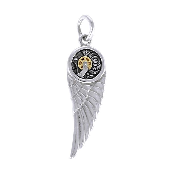Wing Steampunk Silver and Gold Accent MPD3901 - Jewelry