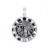Moonphase Steampunk Sterling Silver and Gold Accent MPD3903 - Jewelry