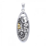 Moon Sun and Star Steampunk Sterling Silver Pendant MPD3904 - Jewelry