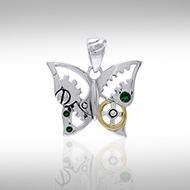 Butterfly Steampunk Sterling Silver Pendant MPD3922 - Jewelry