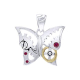 Butterfly Steampunk Sterling Silver Pendant MPD3922