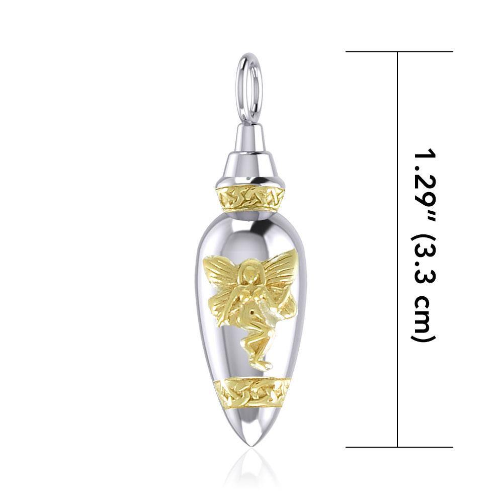 Celtic Fairy Silver and Gold Bottle Pendant MPD4061 - Jewelry