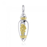 Celtic Fairy Silver and Gold Bottle Pendant MPD4063 - Jewelry