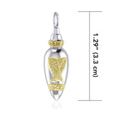 Celtic Angel Wing Silver and Gold Bottle Pendant MPD4065 - Jewelry
