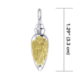 Archangel Raphael Silver and Gold Vial Pendant MPD4067 - Jewelry