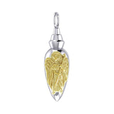 Archangel Raphael Silver and Gold Vial Pendant MPD4067 - Jewelry