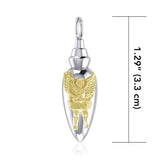 Archangel Michael Silver and Gold Vial Pendant MPD4069 - Jewelry