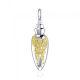 Archangel Michael Silver and Gold Vial Pendant MPD4069 - Jewelry