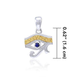 Eye of Horus Silver and Gold Accent Pendant MPD4310 - Jewelry