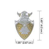 Viking Valknut Shield Silver and Gold Vermeil Pendant MPD4395 - Jewelry