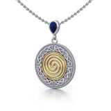 Celtic Ancestral Wisdom Spell Silver and Gold Pendant MPD4747 - Jewelry