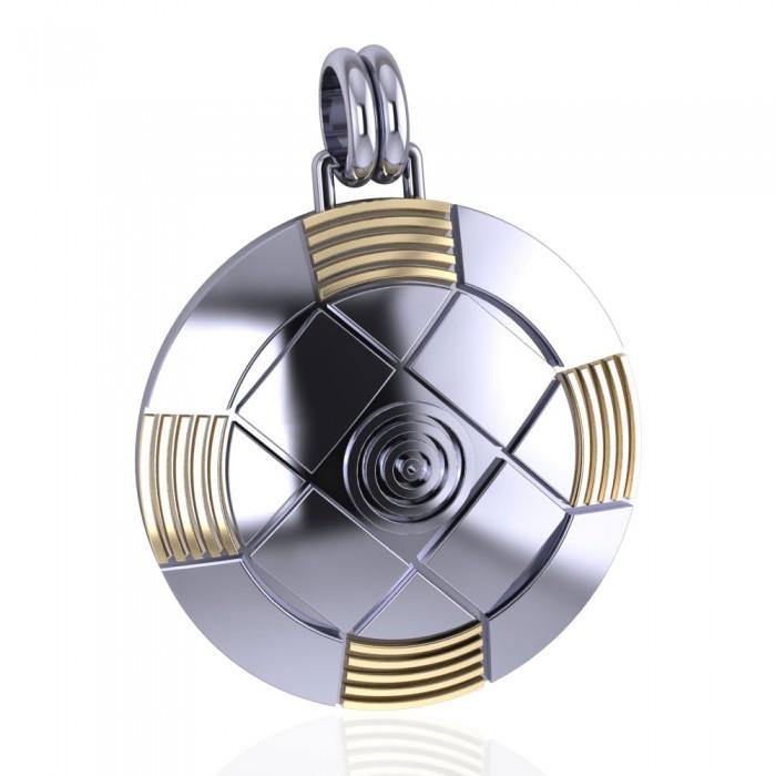 Protection and Centralization Sterling Silver and Gold Pendant MPD4809 - Jewelry