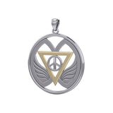 Peace of Feminine Power Silver and Gold Pendant MPD5133 - Jewelry
