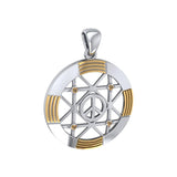 Peace Centralization Sterling Silver Pendant Jewelry with 14K Gold Vermeil and Gemstones MPD5143 - Jewelry