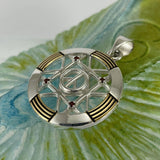 Peace Centralization Sterling Silver Pendant Jewelry with 14K Gold Vermeil and Gemstones MPD5143 - Jewelry