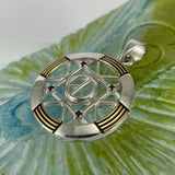 Peace Centralization Sterling Silver Pendant Jewelry with 14K Gold Vermeil and Gemstones MPD5143