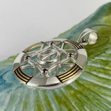 Peace Centralization Sterling Silver Pendant Jewelry with 14K Gold Vermeil and Gemstones MPD5143 - Jewelry