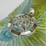 Peace Centralization Sterling Silver Pendant Jewelry with 14K Gold Vermeil and Gemstones MPD5143 - Jewelry