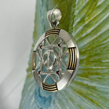 Peace Centralization Sterling Silver Pendant Jewelry with 14K Gold Vermeil and Gemstones MPD5143 - Jewelry