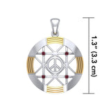Peace Centralization Sterling Silver Pendant Jewelry with 14K Gold Vermeil and Gemstones MPD5143 - Jewelry