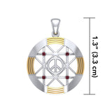 Peace Centralization Sterling Silver Pendant Jewelry with 14K Gold Vermeil and Gemstones MPD5143