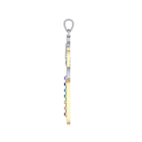 Silver and Gold Trinity Goddess Pendant with Chakra Gemstone MPD5151 - Jewelry