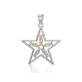 The Fifth Circle with Star Silver and Gold Pendant MPD5264