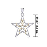 The Fifth Circle with Star Silver and Gold Pendant MPD5264 - Jewelry