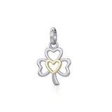 The Golden Heart in Shamrock Silver Pendant MPD5269 - Jewelry