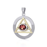 Eye of The Pyramid Silver and Gold Pendant MPD5297 - Jewelry