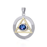 Eye of The Pyramid Silver and Gold Pendant MPD5297 - Jewelry