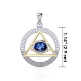 Eye of The Pyramid Silver and Gold Pendant MPD5297 - Jewelry