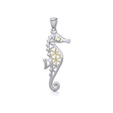 Silver and Gold Flower of Life Seahorse Pendant MPD5299